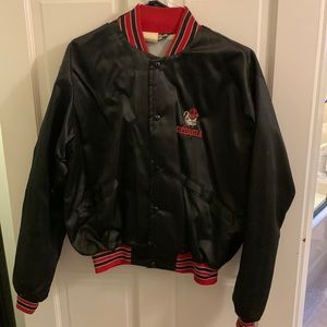 Very rare vintage black satin UGA Bulldogs jacket from 70s or early 80s